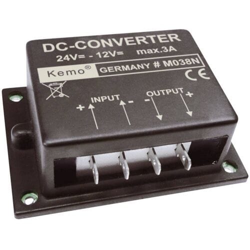 Kemo Spanningsomvormer Module Ingangsspanning (bereik): 24 - 26 V/DC Uitgangsspanning (bereik): 12 (max.) 3 A