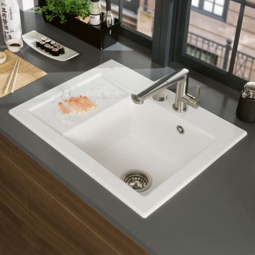 Villeroy & Boch Subway 45 Compact fitted sink, drain with eccentric actuation, basin on the right 331302R1
