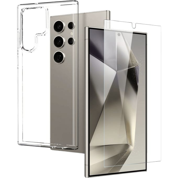 Northjo Samsung Galaxy S24 Ultra Hoesje en Screenprotector Transparant