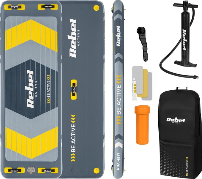 Rebel Active - Opblaasbaar Eiland - Draagbare Handvatten - Modulaire D-ringsysteem - Inclusief Handpomp en Reparatieset