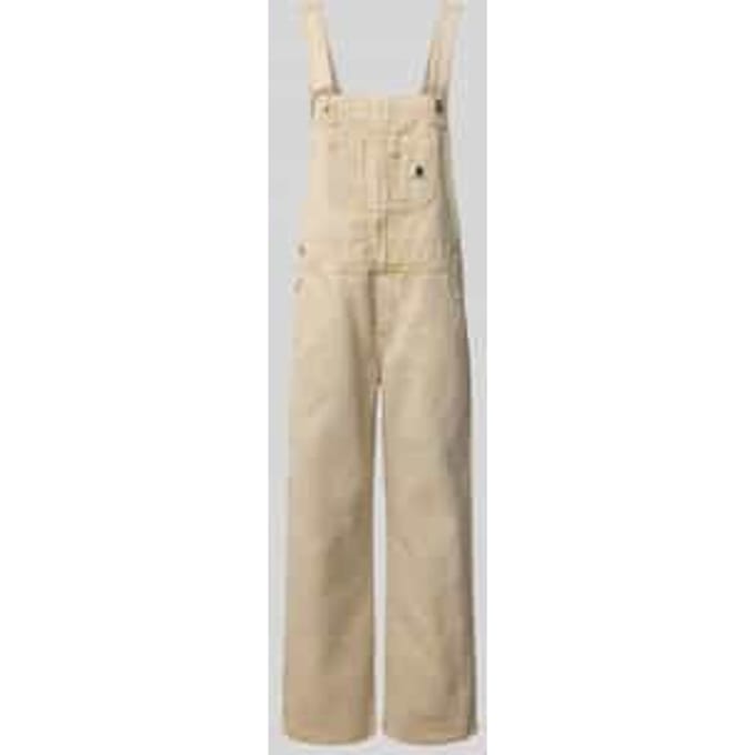 Straight fit tuinbroek met labeldetail