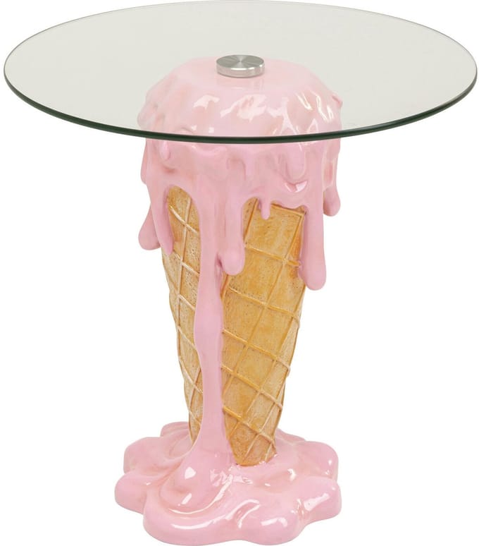 Bijzettafel ijs Ø48cm roze Kare Design