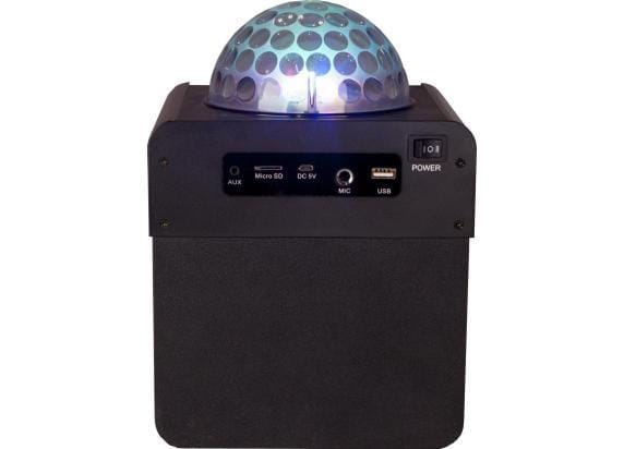 N-GEAR Disco Block 410 - Bluetooth Speaker - Karaoke Set - Party Box met Verlichting + 2 Microfoons - Zwart