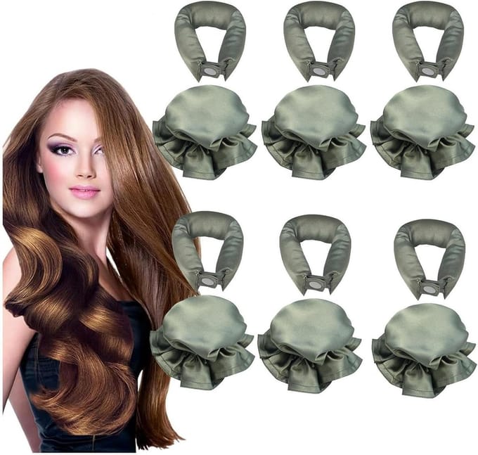Hittevrije Krulset - Haarwikkelaars - Haar Stijlen - Zonder Hitte - 6 Stuks - Groen