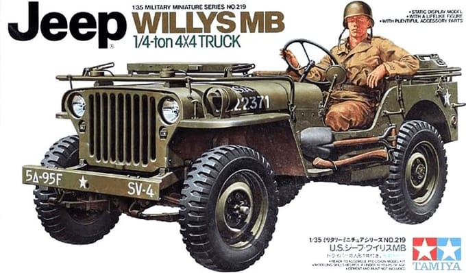 Tamiya Modelbouwpakket Militaire voertuigen - 35219 US Willys Jeep MB 4x4 with 1 Figure Plastic - 1:35 - Modelbouw