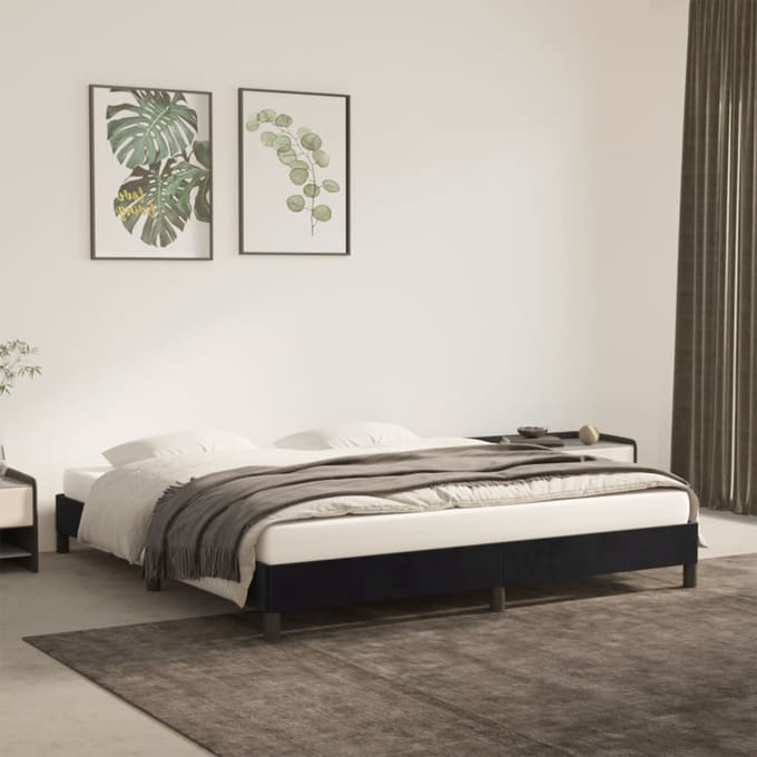 vidaXL - Bedframe - zonder - matras - 180x200 - cm - fluweel - zwart