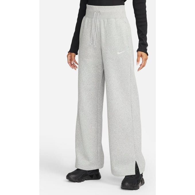 Nike Dames Phoenix Fleece Joggers met wijde pijpen in Grijs