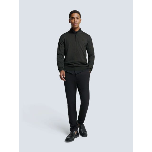 No Excess Pullover half zip 2 coloured melang dark grey