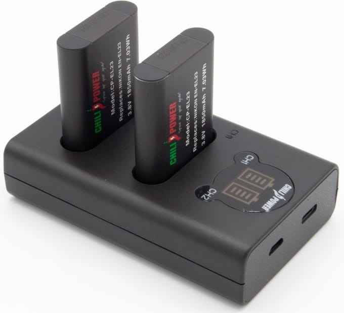 ChiliPower EN-EL23 Nikon USB Duo Kit - Camera accu set