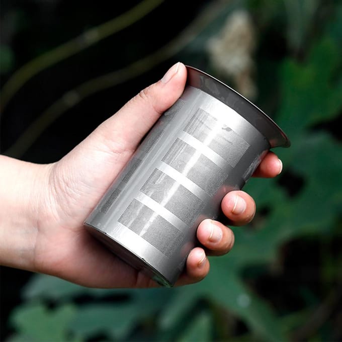 Titanium Gaas Thee-infuser Mand voor Theepot Theeketel Kop L gray