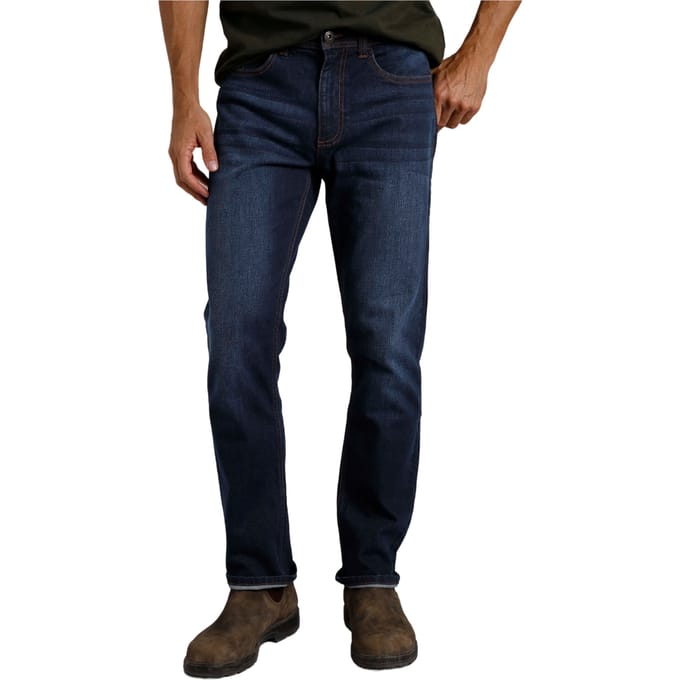 Weird Fish Heren Edward Denim Stretch Straight Jeans (Donkere Denim)