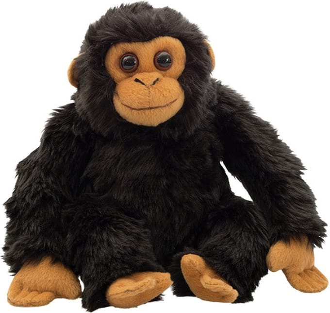 Nature Planet Pluche Chimpansee - 22 cm - knuffel aap - bosdieren knuffel