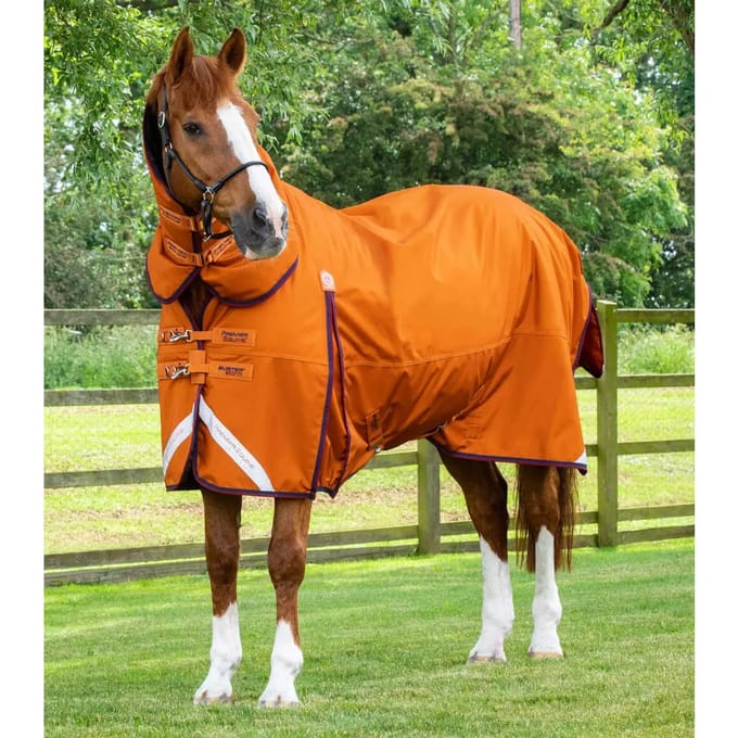Waterdichte paardendeken met halsbedekking Premier Equine Buster Combo 200g