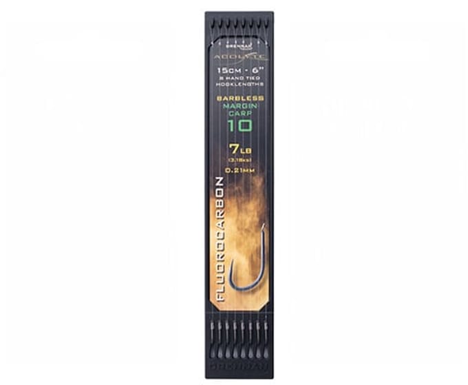Drennan Onderlijnen Acolyte Margin Carp Barbless (15cm) - Maat : Haak 14 - 0.19mm