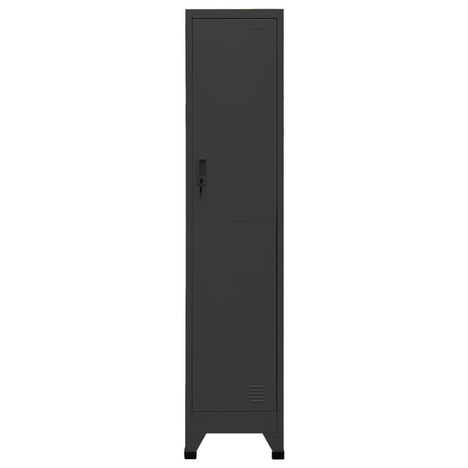 vidaXL - Lockerkast - 38x45x180 - cm - staal - antracietkleurig