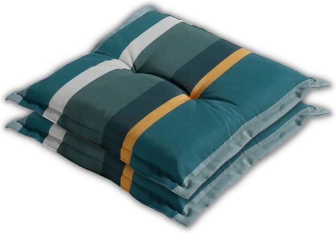 Madison - Zitkussen - Universeel - 2 stk. - 50x50 cm - Stripe Green - Hocker - Groen