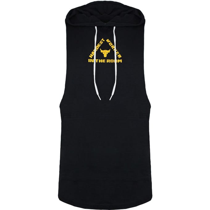 Under Armour Project Rock Heren Zwart Mouwloos Hoodie