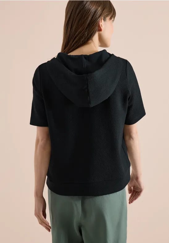 Sweater met korte mouwen en capuchon