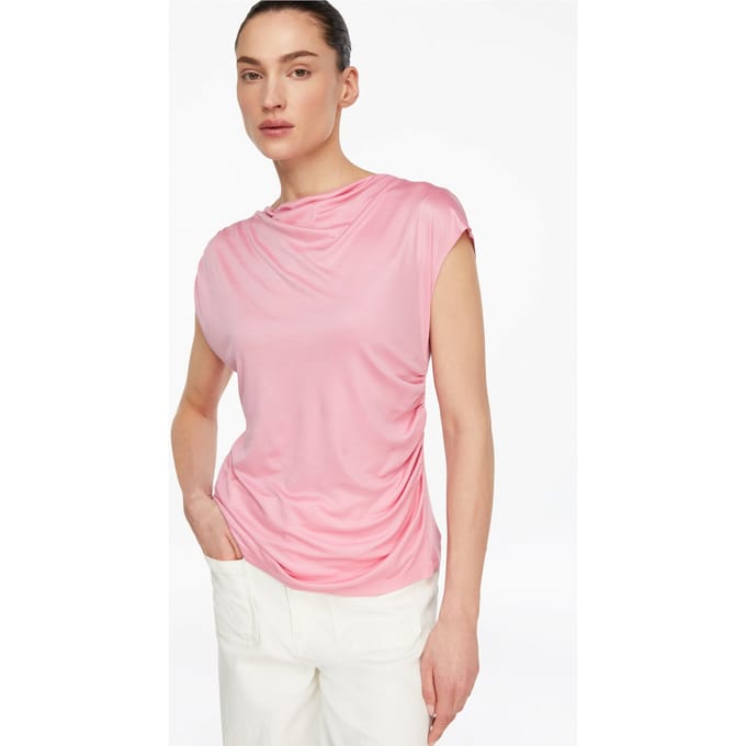 Vloeiende drapering top in jersey dames COMMA