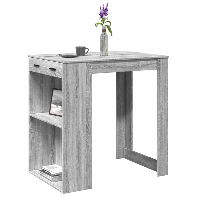 vidaXL - Bartafel - 102x70x103,5 - cm - bewerkt - hout - grijs - sonoma - eikenkleur