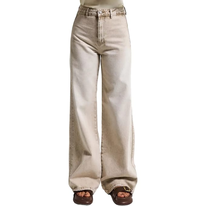 It's Basic - LOOSE HIGH RISE JEANS - OAT