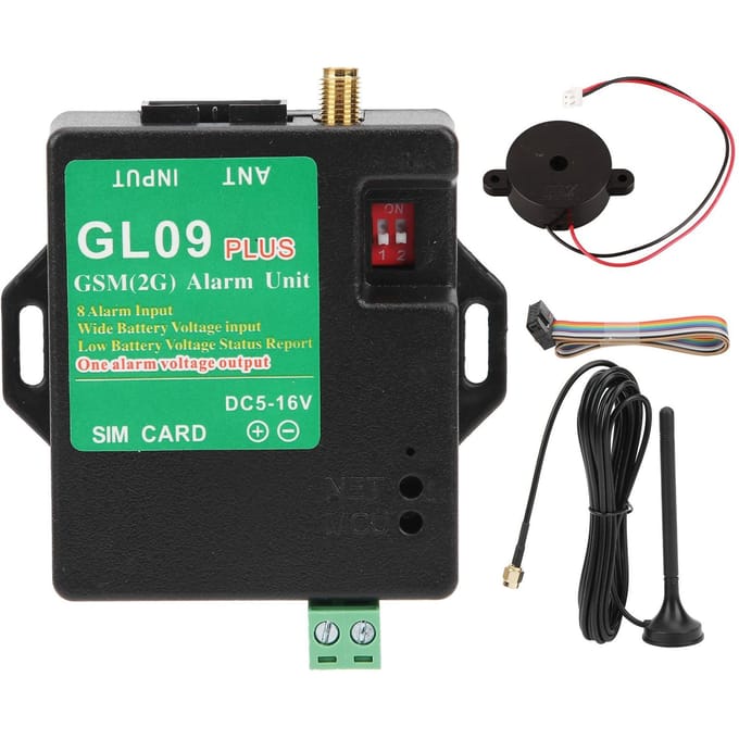 GL09PLUS 8?Alarme GSM 850/900/1800/1900 MHz avec alerte SMS pour la sécurité des entrepôts green