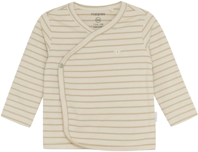 Noppies Nour Overslagshirt - Stripe - Maat 68 - Offwhite