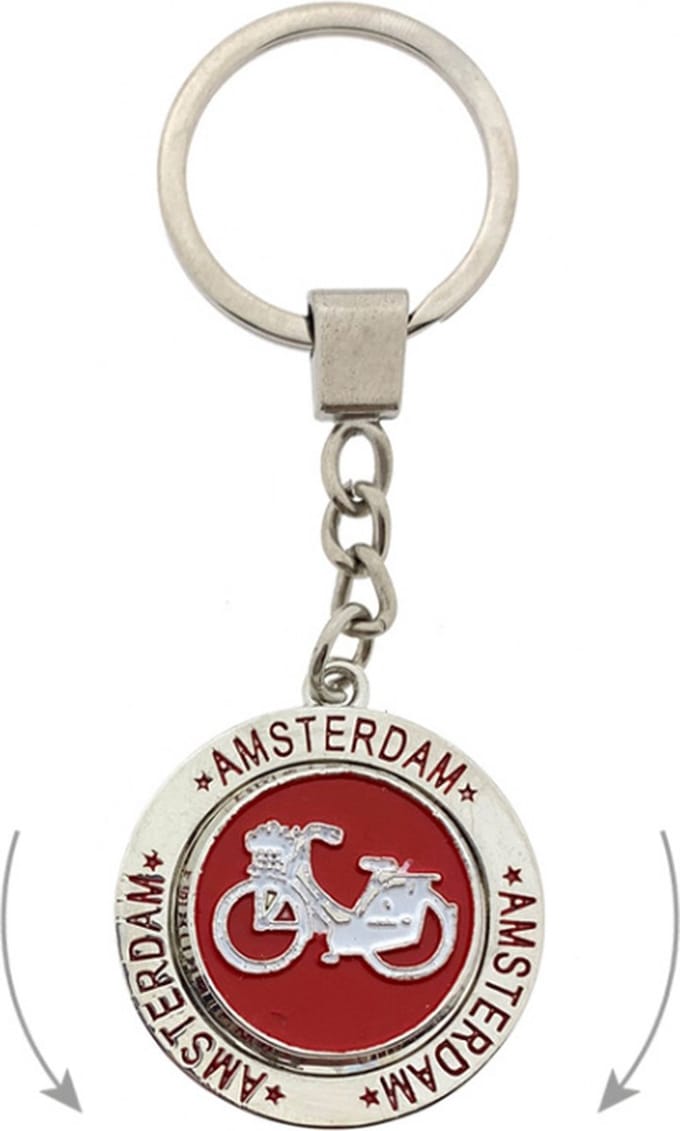 Sleutelhanger mono spinning fiets rood