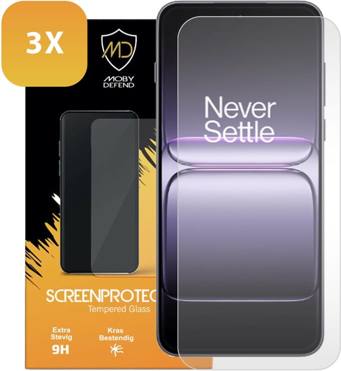 3-Pack MobyDefend Screenprotectors - Geschikt voor OnePlus Nord 5 - Case-Friendly Screensavers - Gehard Glas