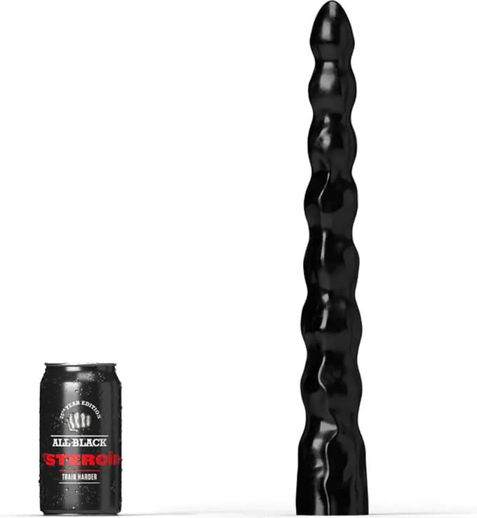 All Black Steroïd - The Sabre Dildo - 39,5x 4,4 cm - zwart