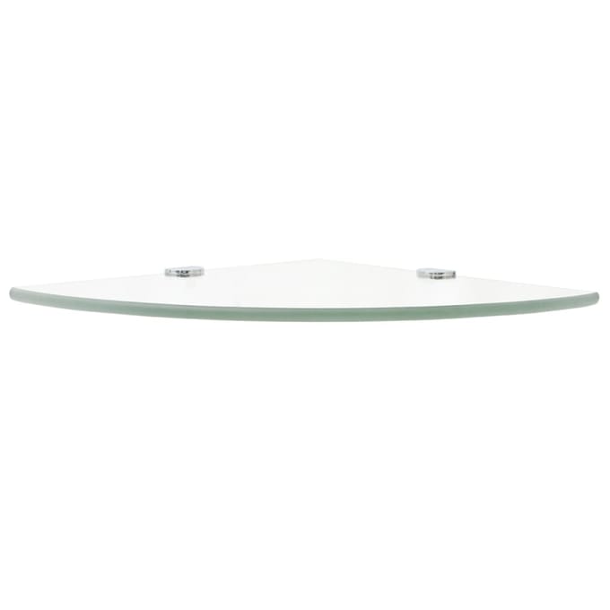 Étagère d'angle murale avec supports finition chrome Verre transparent 35 x 35 cm