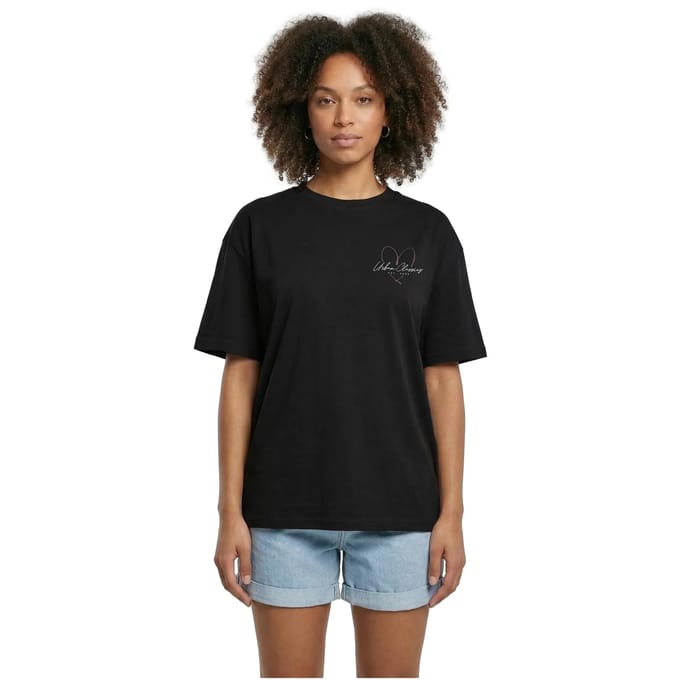 Urban Classics - Heart Logo Loose Dames Tshirt - S - Zwart