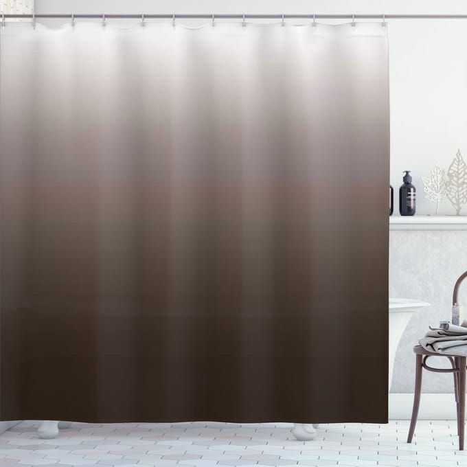 New Bed, Ombre Digitale Chocolade Douchegordijn Badkamer Decor Set met Haakjes, 175 cm B 213 cm L