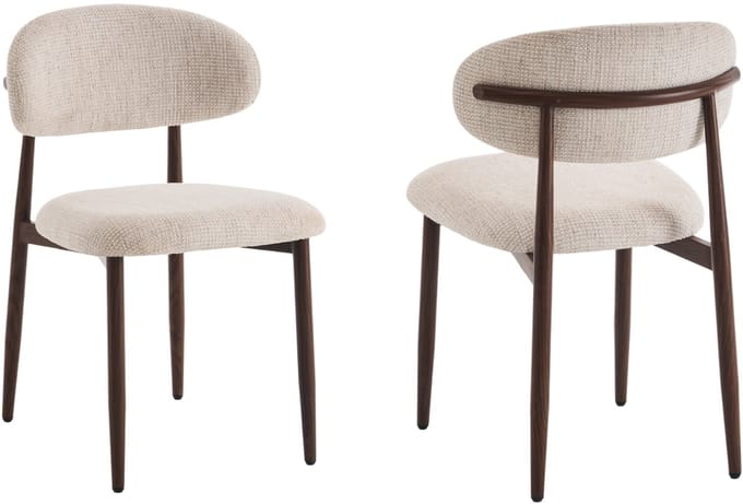 Furnihaus Eetkamerstoelen set van 2 - Celia beige - Japandi kuipstoel