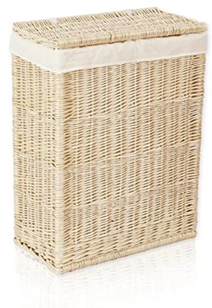 Ruimtebesparende Wasmand met Deksel - 60L - Ideaal voor Kleine Ruimtes - Wit