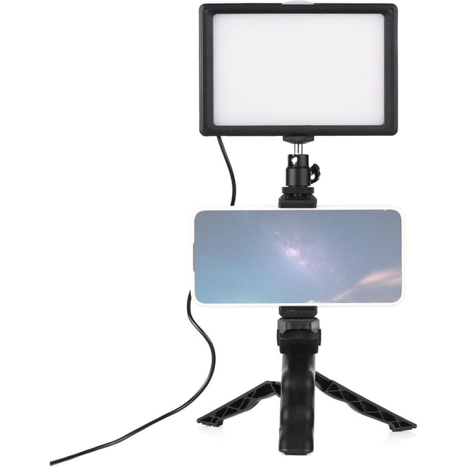 Andoer desktopverlichtingsset Professioneel LED-videolicht + verstelbaar statief 120 stuks lichtkralen zwart