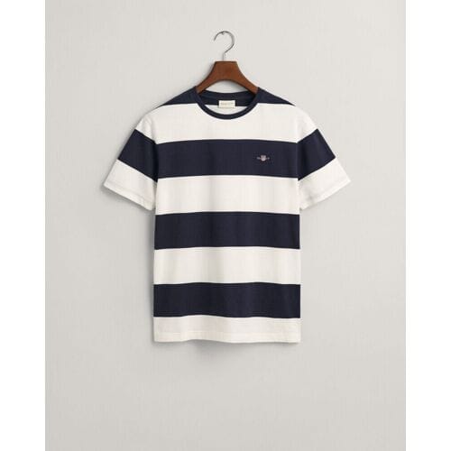 Gant T-Shirt Barstripe Short Sleeve Crew Neck Eggshell / male