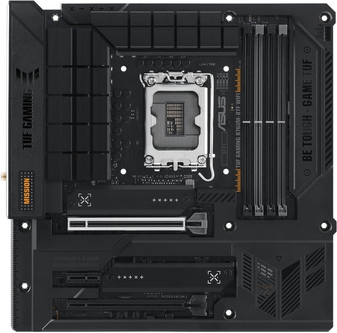 Asus TUF GAMING B760M-BTF WIFI Moederbord Socket Intel LGA 1700 Vormfactor Micro-ATX Moederbord chipset Intel® B760