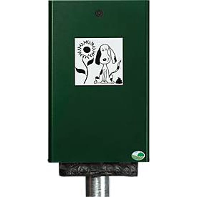 Dispenser voor hondenpoepzakjes, afsluitbaar, mosgroen