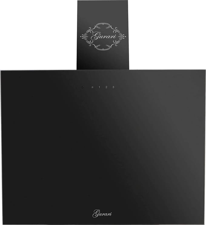 GURARI Waskap GCH 286 Bl 8 Prime, Afzuigkap 80cm, Zwart glas, Efficiënt, 1000m³/h, Wandk