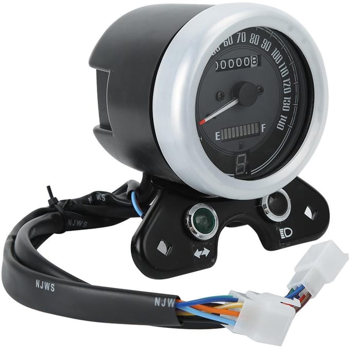 Multifunctionele Motorinstrumenten Retro LED Snelheidsmeter Brandstofmeter Past op CG125 gray