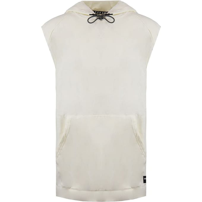 Supra Logo Mouwloze Pullover Crème Heren Katoenen Hoodie 102171 036