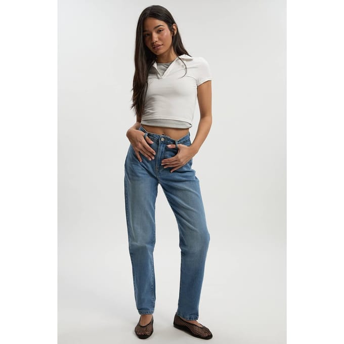 boohoo Dames Basic Slim Fit Jeans | Light Wash | Maat: 6/32L