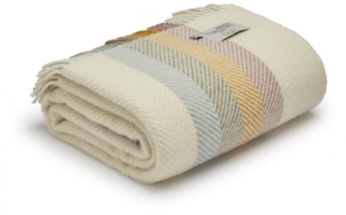 Plaid Gestreept Sleutelbloem (Primrose) - 150x183 - Nieuw Wol - Tweedmill UK