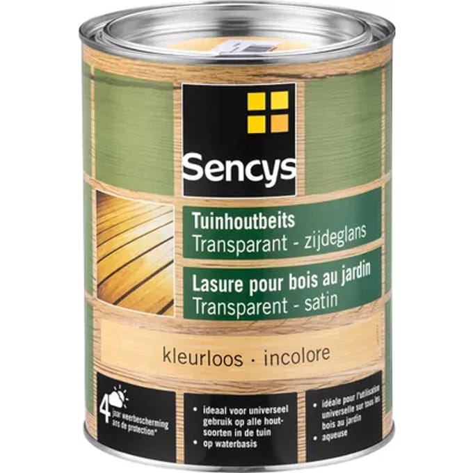 Sencys Tuinhoutbeits Semi-transparant Kleurloos 2,5l
