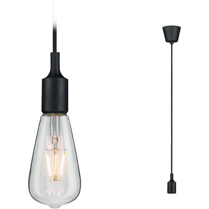 Neordic Hanglamp Ketil IP44 E27 max. 20W Zwart dimbaar Silicon, Kunststof