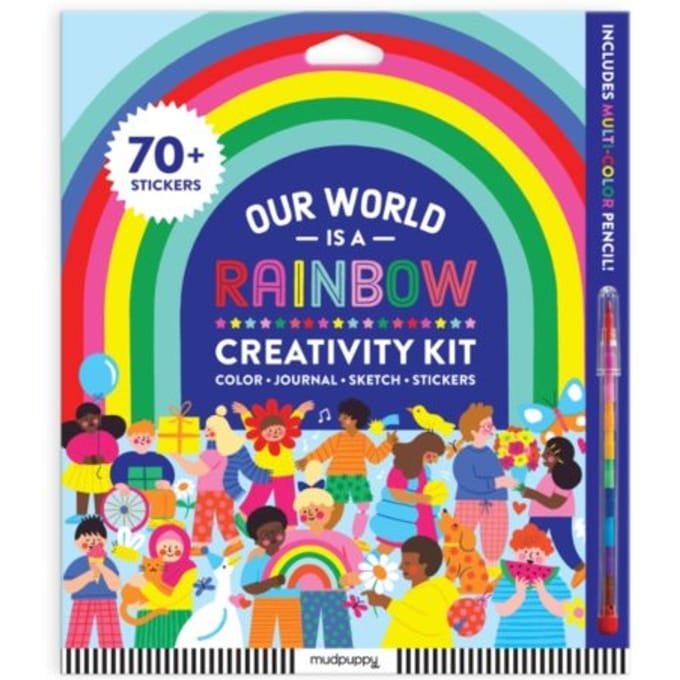 Our World Is A Rainbow Creativity Kit [with Stickers And Multi-Color Pencil] - Mudpuppy