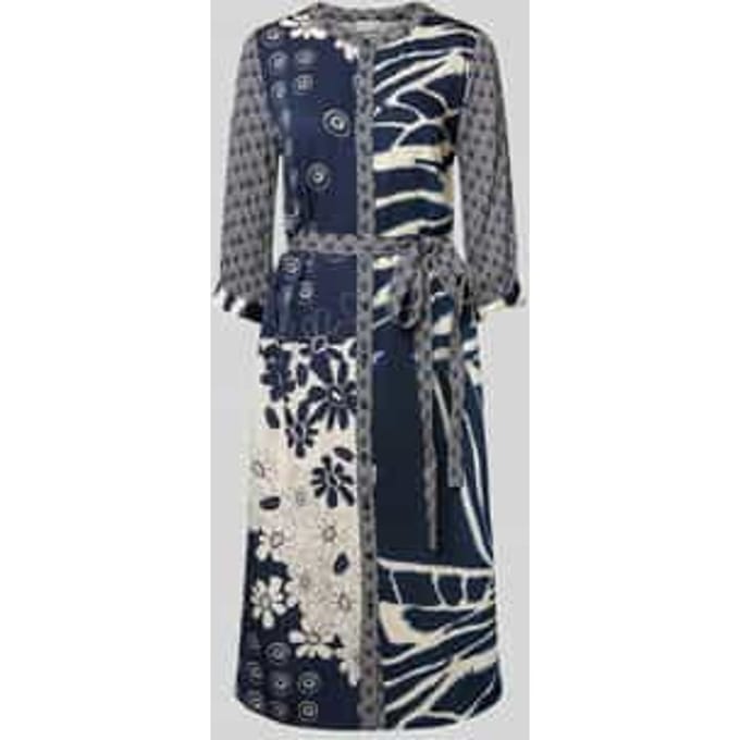 Midi-jurk met ronde hals