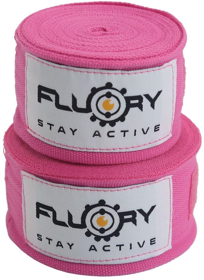 Fluory Boksbandages / Handwraps – Roze – 400 cm – per Paar -