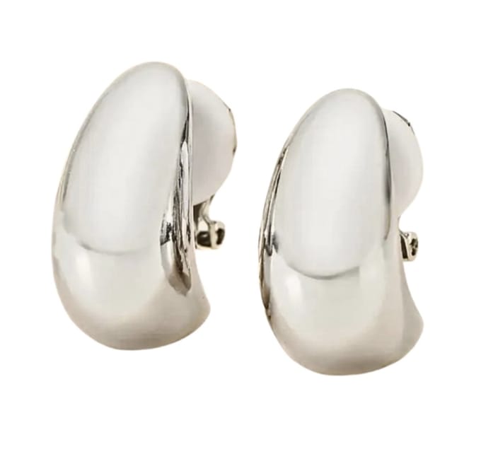 Clip oorbellen- Druppel- Zilverkleur- glans- geen gaatje-Charme Bijoux